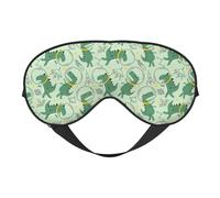 Eye Sleep Mask for Women Men - Soft Eye Mask for Sleeping with Adjustable Strap, Cute Dinosaurs in Space Sleeping Mask Blackout for Outdoor, Car, Airplane, Home, Hotel, Office