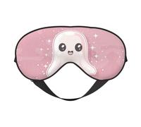 Eye Sleep Mask for Women Men - Soft Eye Mask for Sleeping with Adjustable Strap, Cute Pink Halloween Ghost A Sleeping Mask Blackout for Outdoor, Car, Airplane, Home, Hotel, Office
