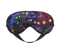 Eye Sleep Mask for Women Men - Soft Eye Mask for Sleeping with Adjustable Strap, Glowing Chameleon Fantasy Art Sleeping Mask Blackout for Outdoor, Car, Airplane, Home, Hotel, Office