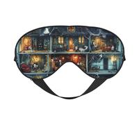 Eye Sleep Mask for Women Men - Soft Eye Mask for Sleeping with Adjustable Strap, Halloween Scary Dollhouse Sleeping Mask Blackout for Outdoor, Car, Airplane, Home, Hotel, Office