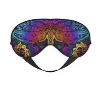 Eye Sleep Mask for Women Men - Soft Eye Mask for Sleeping with Adjustable Strap, Indian Mandalas Dragonfly Sleeping Mask Blackout for Outdoor, Car, Airplane, Home, Hotel, Office