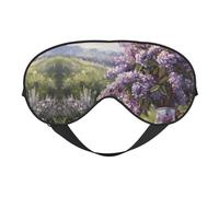 Eye Sleep Mask for Women Men - Soft Eye Mask for Sleeping with Adjustable Strap, Lilacs Teapot Scenic Painting Sleeping Mask Blackout for Outdoor, Car, Airplane, Home, Hotel, Office