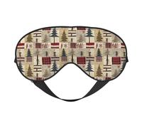 Eye Sleep Mask for Women Men - Soft Eye Mask for Sleeping with Adjustable Strap, Rustic Plaid Forest Lodge Sleeping Mask Blackout for Outdoor, Car, Airplane, Home, Hotel, Office