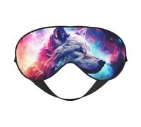 Eye Sleep Mask for Women Men - Soft Eye Mask for Sleeping with Adjustable Strap, Starry Multicolored Wolf Sleeping Mask Blackout for Outdoor, Car, Airplane, Home, Hotel, Office