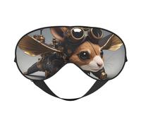 Eye Sleep Mask for Women Men - Soft Eye Mask for Sleeping with Adjustable Strap, Steampunk Squirrel Pilot Sleeping Mask Blackout for Outdoor, Car, Airplane, Home, Hotel, Office