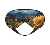 Eye Sleep Mask for Women Men - Soft Eye Mask for Sleeping with Adjustable Strap, Sunset Sky Sunflower Sleeping Mask Blackout for Outdoor, Car, Airplane, Home, Hotel, Office