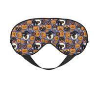 Eye Sleep Mask for Women Men - Spooky Cats Halloween Pumpkins Adjustable Soft Buckle Travel Eye Masks for Sleep Mask Blackout, Sleeping Mask for Women Men, Funny Blindfolds for Party Games
