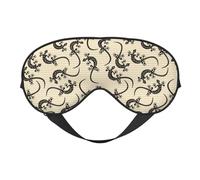 Eye Sleep Mask for Women Men - Striped Gecko Lizard Black Adjustable Buckle Travel Eye Masks for Sleep Mask Blackout, Soft Sleeping Mask for Women Men, Funny Blindfolds for Party Games