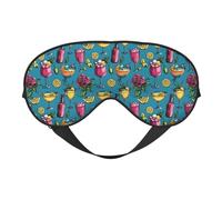 Eye Sleep Mask for Women Men - Summer Juice Print Adjustable Buckle Travel Eye Masks for Sleep Mask Blackout, Comfy Sleeping Mask for Women Men, Funny Blindfolds for Party Games