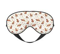 Eye Sleep Mask for Women Men - Tangerine Capybara Print Adjustable Soft Buckle Travel Eye Masks for Sleep Mask Blackout, Sleeping Mask for Women Men, Funny Blindfolds for Party Games