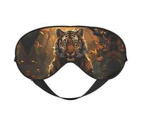 Eye Sleep Mask for Women Men - Tiger in The Fallen Leaf Forest Adjustable Soft Buckle Travel Eye Masks for Sleep Mask Blackout, Sleeping Mask for Women Men, Funny Blindfolds for Party Games