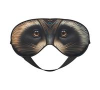 Eye Sleep Mask for Women Men - Tribal Style Raccoon Adjustable Soft Buckle Travel Eye Masks for Sleep Mask Blackout, Sleeping Mask for Women Men, Funny Blindfolds for Party Games