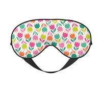 Eye Sleep Mask for Women Men - Tulips Flowers Brilliant Pink Adjustable Buckle Travel Eye Masks for Sleep Mask Blackout, Soft Sleeping Mask for Women Men, Funny Blindfolds for Party Games