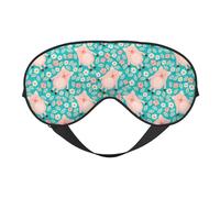 Eye Sleep Maskfor Women Men - Artistic Cute Pig Flowers Soft Travel Eye Masks for Sleep Mask Blackout, Adjustable Buckle Sleeping Mask for Women Men, Funny Blindfolds for Party Games
