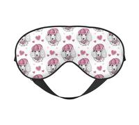 Eye Sleep Maskfor Women Men - Artistic Cute Poodle Dog Pink_C Soft Travel Eye Masks for Sleep Mask Blackout, Adjustable Buckle Sleeping Mask for Women Men, Funny Blindfolds for Party Games