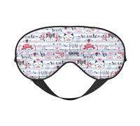 Eye Sleep Maskfor Women Men - Blue Stripes Lines Cute Cat Soft Travel Eye Masks for Sleep Mask Blackout, Adjustable Buckle Sleeping Mask for Women Men, Funny Blindfolds for Party Games