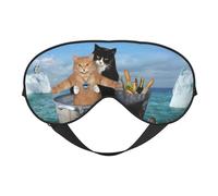 Eye Sleep Maskfor Women Men - Brave Cats Floating Sea Iceberg Soft Travel Eye Masks for Sleep Mask Blackout, Adjustable Buckle Sleeping Mask for Women Men, Funny Blindfolds for Party Games