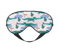 Eye Sleep Maskfor Women Men - Cartoon Crocodile Soft Travel Eye Masks for Sleep Mask Blackout, Adjustable Buckle Sleeping Mask for Women Men, Funny Blindfolds for Party Games