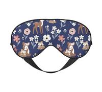 Eye Sleep Maskfor Women Men - Cartoon Cute Deer Daisy Flower Soft Travel Eye Masks for Sleep Mask Blackout, Adjustable Buckle Sleeping Mask for Women Men, Funny Blindfolds for Party Games