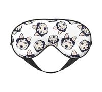 Eye Sleep Maskfor Women Men - Cartoon Cute Husky Dog Soft Travel Eye Masks for Sleep Mask Blackout, Adjustable Buckle Sleeping Mask for Women Men, Funny Blindfolds for Party Games