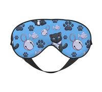 Eye Sleep Maskfor Women Men - Classic Katong Cat Fish Blue Soft Travel Eye Masks for Sleep Mask Blackout, Adjustable Buckle Sleeping Mask for Women Men, Funny Blindfolds for Party Games