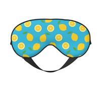 Eye Sleep Maskfor Women Men - Cute Lemon Cyan Blue Soft Travel Eye Masks for Sleep Mask Blackout, Adjustable Buckle Sleeping Mask for Women Men, Funny Blindfolds for Party Games