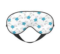 Eye Sleep Maskfor Women Men - Dachshund Dog Puppy Blue Soft Travel Eye Masks for Sleep Mask Blackout, Adjustable Buckle Sleeping Mask for Women Men, Funny Blindfolds for Party Games