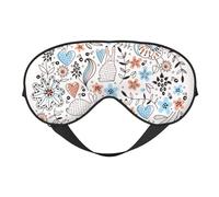 Eye Sleep Maskfor Women Men - Floral with Rabbits Soft Travel Eye Masks for Sleep Mask Blackout, Adjustable Buckle Sleeping Mask for Women Men, Funny Blindfolds for Party Games