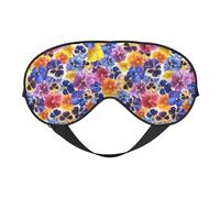 Eye Sleep Maskfor Women Men - Garden Tricolor Pansy Flower Soft Travel Eye Masks for Sleep Mask Blackout, Adjustable Buckle Sleeping Mask for Women Men, Funny Blindfolds for Party Games
