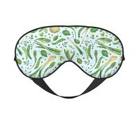 Eye Sleep Maskfor Women Men - Green Peas Vegetable Soft Travel Eye Masks for Sleep Mask Blackout, Adjustable Buckle Sleeping Mask for Women Men, Funny Blindfolds for Party Games