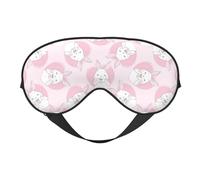Eye Sleep Maskfor Women Men - Happy Cute Rabbit Love Pink Soft Travel Eye Masks for Sleep Mask Blackout, Adjustable Buckle Sleeping Mask for Women Men, Funny Blindfolds for Party Games