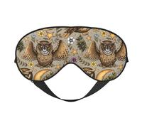 Eye Sleep Maskfor Women Men - Moon Mushroom Owl Flowers Soft Travel Eye Masks for Sleep Mask Blackout, Adjustable Buckle Sleeping Mask for Women Men, Funny Blindfolds for Party Games