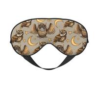 Eye Sleep Maskfor Women Men - Moon Stars Owls Soft Travel Eye Masks for Sleep Mask Blackout, Adjustable Buckle Sleeping Mask for Women Men, Funny Blindfolds for Party Games