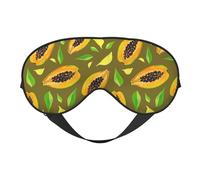 Eye Sleep Maskfor Women Men - Papaya Print Leaf Soft Travel Eye Masks for Sleep Mask Blackout, Adjustable Buckle Sleeping Mask for Women Men, Funny Blindfolds for Party Games