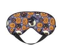 Eye Sleep Maskfor Women Men - Spooky Cats Halloween Pumpkins Soft Travel Eye Masks for Sleep Mask Blackout, Adjustable Buckle Sleeping Mask for Women Men, Funny Blindfolds for Party Games