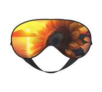 Eye Sleep Maskfor Women Men - Sunset Coast Sunflower Soft Travel Eye Masks for Sleep Mask Blackout, Adjustable Buckle Sleeping Mask for Women Men, Funny Blindfolds for Party Games