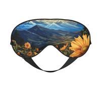 Eye Sleep Maskfor Women Men - Sunset Sky Sunflower Soft Travel Eye Masks for Sleep Mask Blackout, Adjustable Buckle Sleeping Mask for Women Men, Funny Blindfolds for Party Games