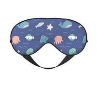 Eye Sleep Maskfor Women Men - Whale Octopus Shrimp Soft Travel Eye Masks for Sleep Mask Blackout, Adjustable Buckle Sleeping Mask for Women Men, Funny Blindfolds for Party Games
