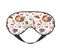Eye Sleep Maskfor Women Men - Wine Print No.J942 Soft Travel Eye Masks for Sleep Mask Blackout, Adjustable Buckle Sleeping Mask for Women Men, Funny Blindfolds for Party Games
