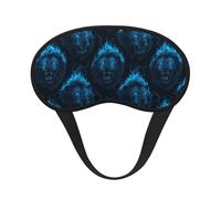 Eye Sleep Masks for Women Men - Elastic Band Blackout Blue Flame Lion Print Travel Eye Masks for Sleep Airplane