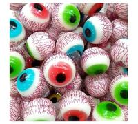 Eye Soft Fruit Gummy Glotzer Candy with Sour Center Sweet - Spooky & Fruity Gummy Eyeball Candy Treat - Chewy Fruit Flavoured Gummies (80 x Eye Sweet)