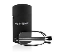 eye-spec Pocket Reading Glasses with Slim Black Case | Ultra Light Folding Spectacles Design for Men and Women - Available in 7 Colours, 9 Strengths (+1.0)