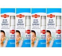 Eye Spray for Dry, Tired & Irritated Eyes - Refreshing Closed Eye Hydrating Spray, Portable Moisturising Eyelid Mist for Screen Use, Travel, Long-Lasting Dry Eye Relief and Protection (Pack of 4)