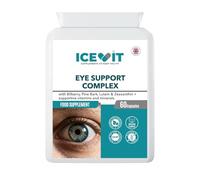 Eye Support Complex 60 Capsules with Lutein 10mg, Zeaxanthin 2mg, Bilberry & Pine Bark Extract, Zinc for Normal Vision, Vegan Eye Health Supplement, Made in UK