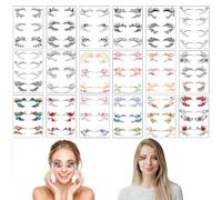 Eye Temporary Tattoos, 18 Sheets Eyeliner Decals Fake Tattoos Stickers Waterproof Eyelash Makeup Tattoo Flowers Face Sticker for Women Girls Halloween Masquerade Party Supplies