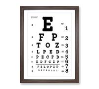 Eye Test Chart Typography Quote Framed Wall Art Print, Ready to Hang Picture for Living Room Bedroom Home Office Décor, Walnut A4 (34 x 25 cm)