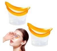 Eye Wash Cup，2pcs Reusable Eye Bath Cup，Eyes Bath and Eyes Wash Kit for Quick Rinsing to Relieve Discomfort, Removes Dust, Makeup, and Irritants for Refreshing Clarity(Orange)