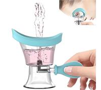 Eye Wash Cup,Eye Wash Cleaner Kit Silicon Manual Air Pressure Eye Cleaning Cup Tool Effective Eye Rinse Clean Dust Makeup Irritants,Transparent with Storage Container Eye Cup Soothing Tired (Blue)