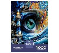 Eye Wave Lighthouse 1000 Pieces Jigsaw Puzzle Oceanic Visionary Art Classic Jigsaw Puzzle Recycled Cardboard Family Lovers Holiday Activity Indoor Leisure Cognitive Development 38x26c
