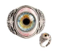 Eyeball Ring in Vintage Victorian Gothic Style,Eyeball Design Rings, 3D Gothic Evil Eye Ring, Realistic Eyeball Design, Adjustable Open Rings for Daily Wear, Party, Cosplay, Halloween (A)